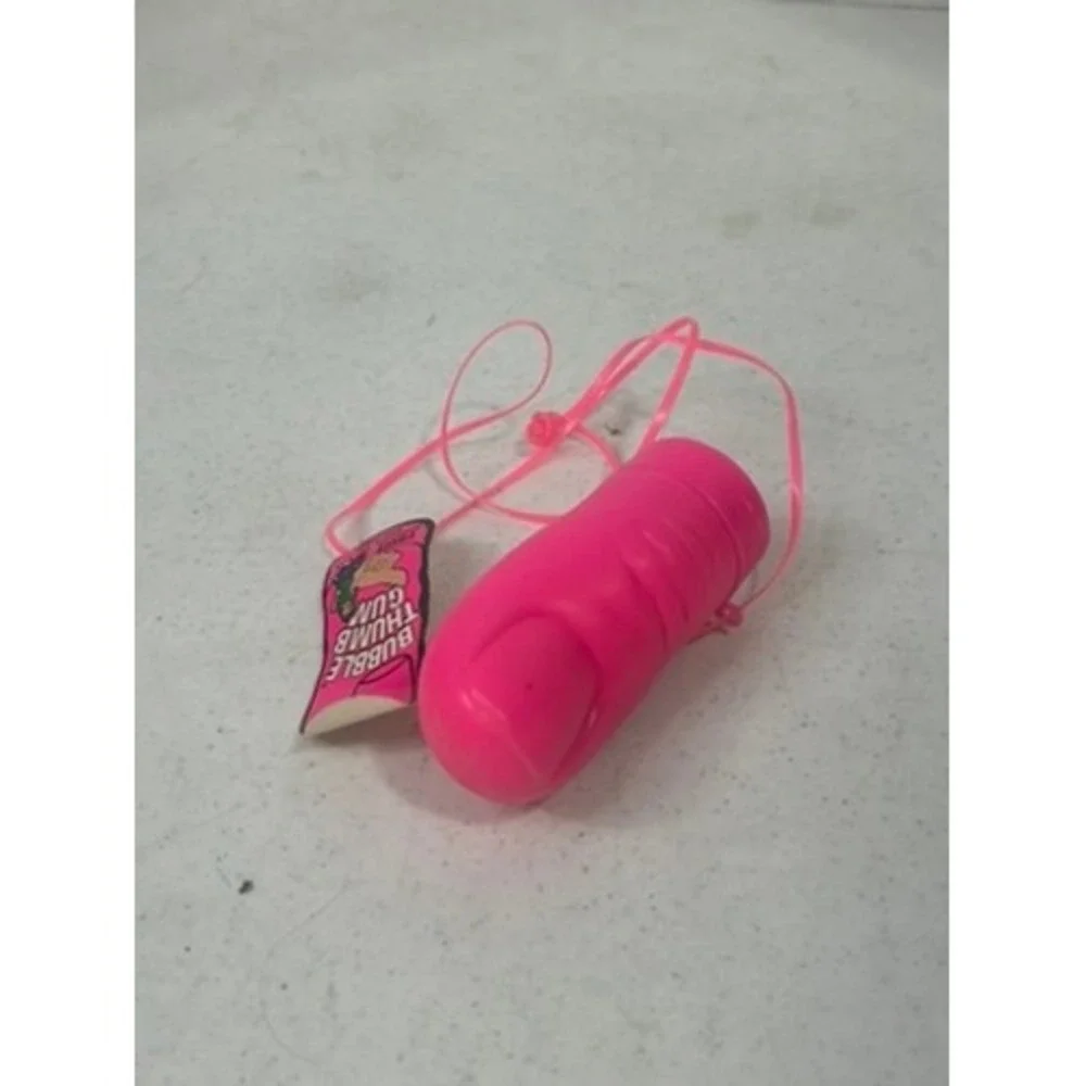 Vintage Bubble Thumb Gum Neon Pink Novelty Candy Container‎ Sealed New Old Stock